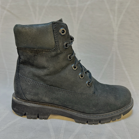 Timberland® Premium 6-Inch Waterproof Size 6.5 Black Nubuck Leather ReBOTL A6446 - Picture 1 of 9
